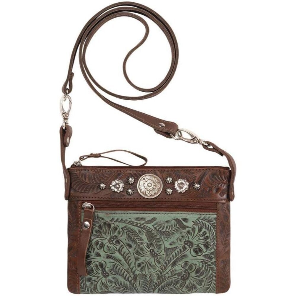 Light Turquoise Handbag Leather Cotton Closure Zipper for Women